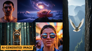 A collation of AI-generated images made using the new system.